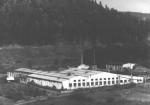 Celkový pohled na továrnu od jihu. Komín vpravo. Fotografii poskytl OÚ Dolní Kralovice