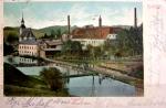 Dobová pohlednice - nedatováno. Pohled na býv. pivovar Kreibitz a jeho komíny.