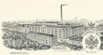 Zobrazení fabriky z roku 1900, komín na snímku není předmětný (jedná se o jeho předchůce)