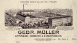 Hlavičkový papír fabriky, prošlý poštou roku 1921